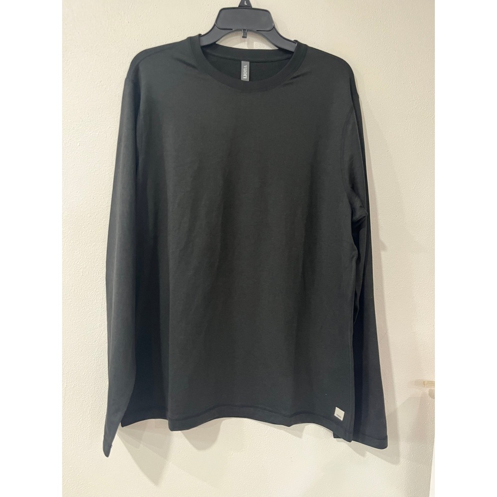Vuori Mens Long Sleeve Performance Crew Neck Tee Charcoal Black XL RN 156509